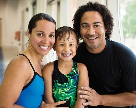 a family posing for a picture