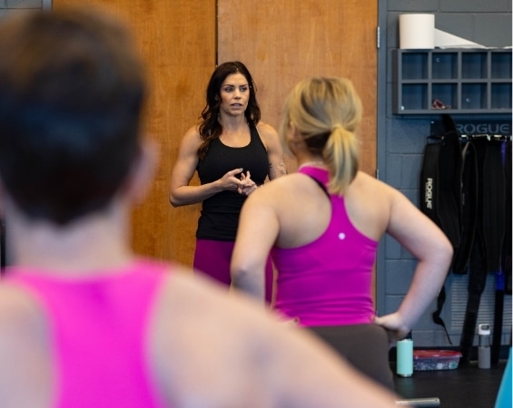 a woman in a gym