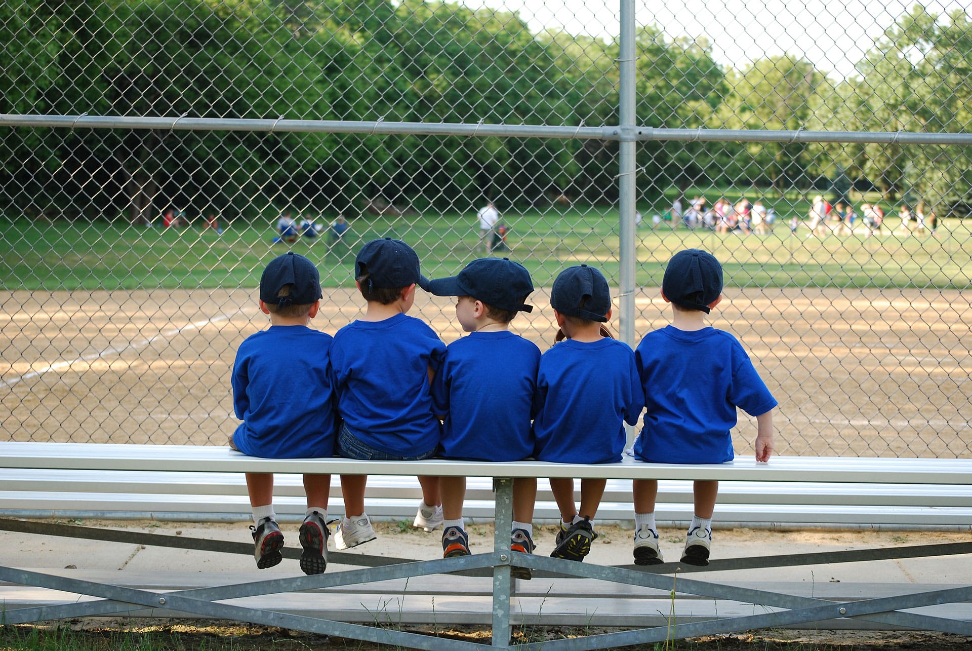 Kids on the T Ball bench